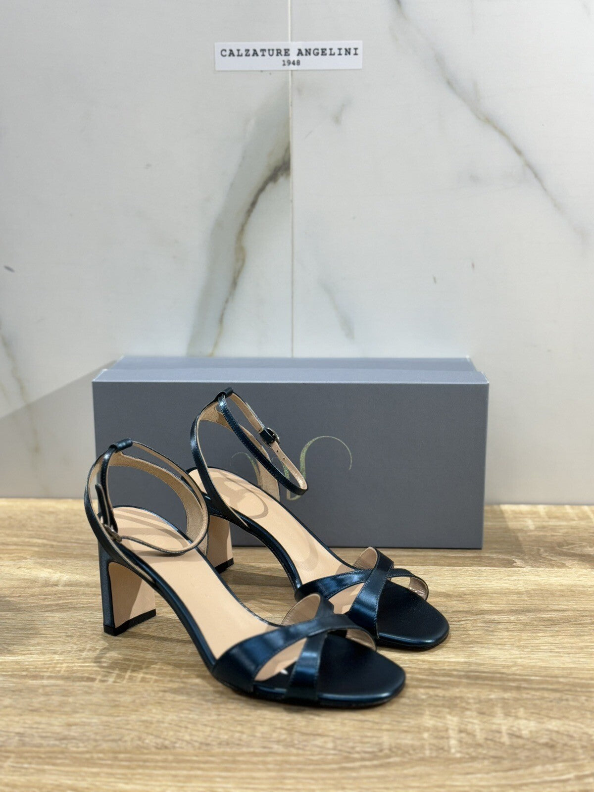 Mia Moltrasio Sandalo Donna In Raso Blu    Luxury Handmade Sandal 39