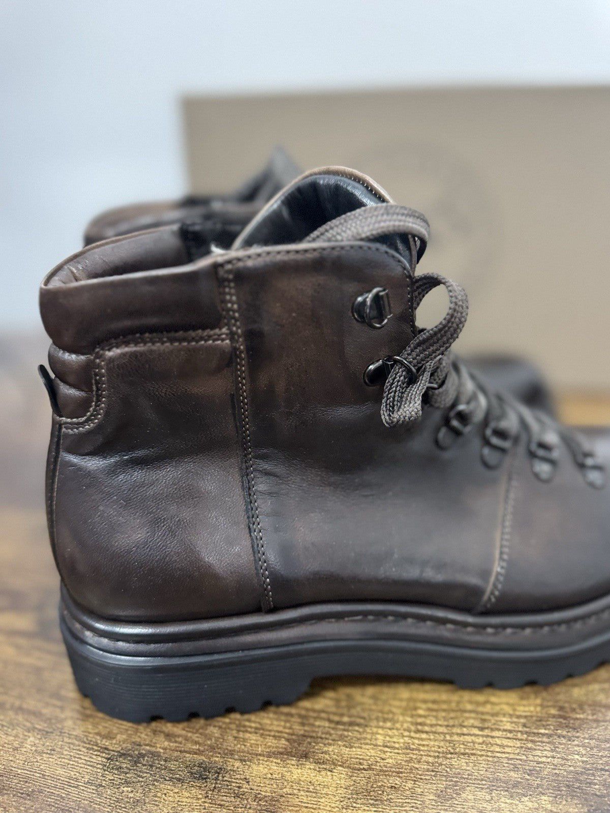 Pawelk’s Polacchino  Pedula Pelle Marrone Mountain Boot    Casual Boot Uomo 40
