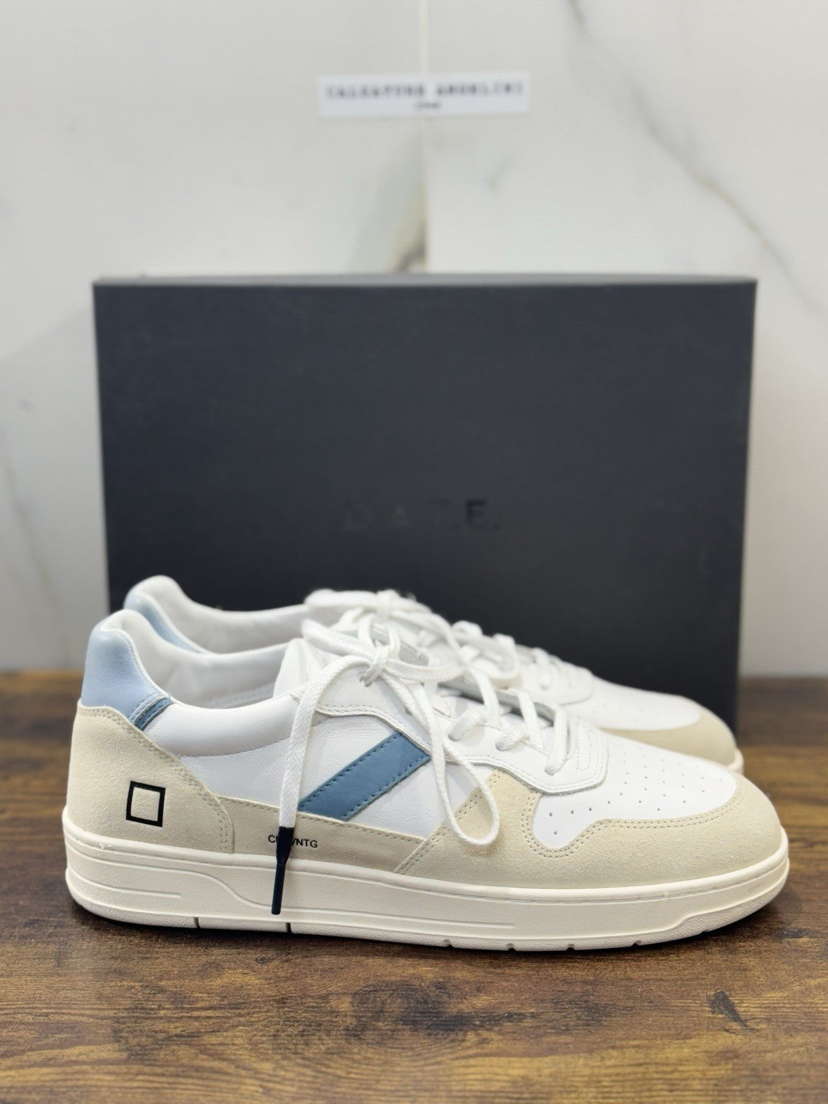 D.A.T.E Court 2.0 Sneaker Pelle Bianco Sky   Casual Uomo 44