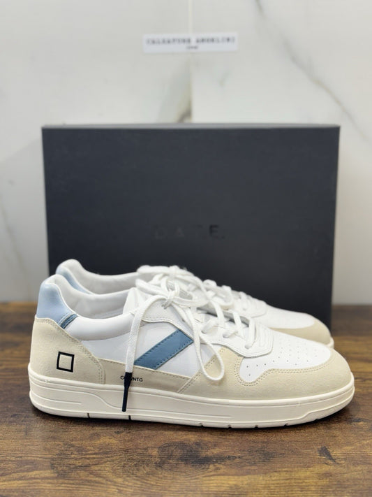 D.A.T.E Court 2.0 Sneaker Pelle Bianco Sky   Casual Uomo 44