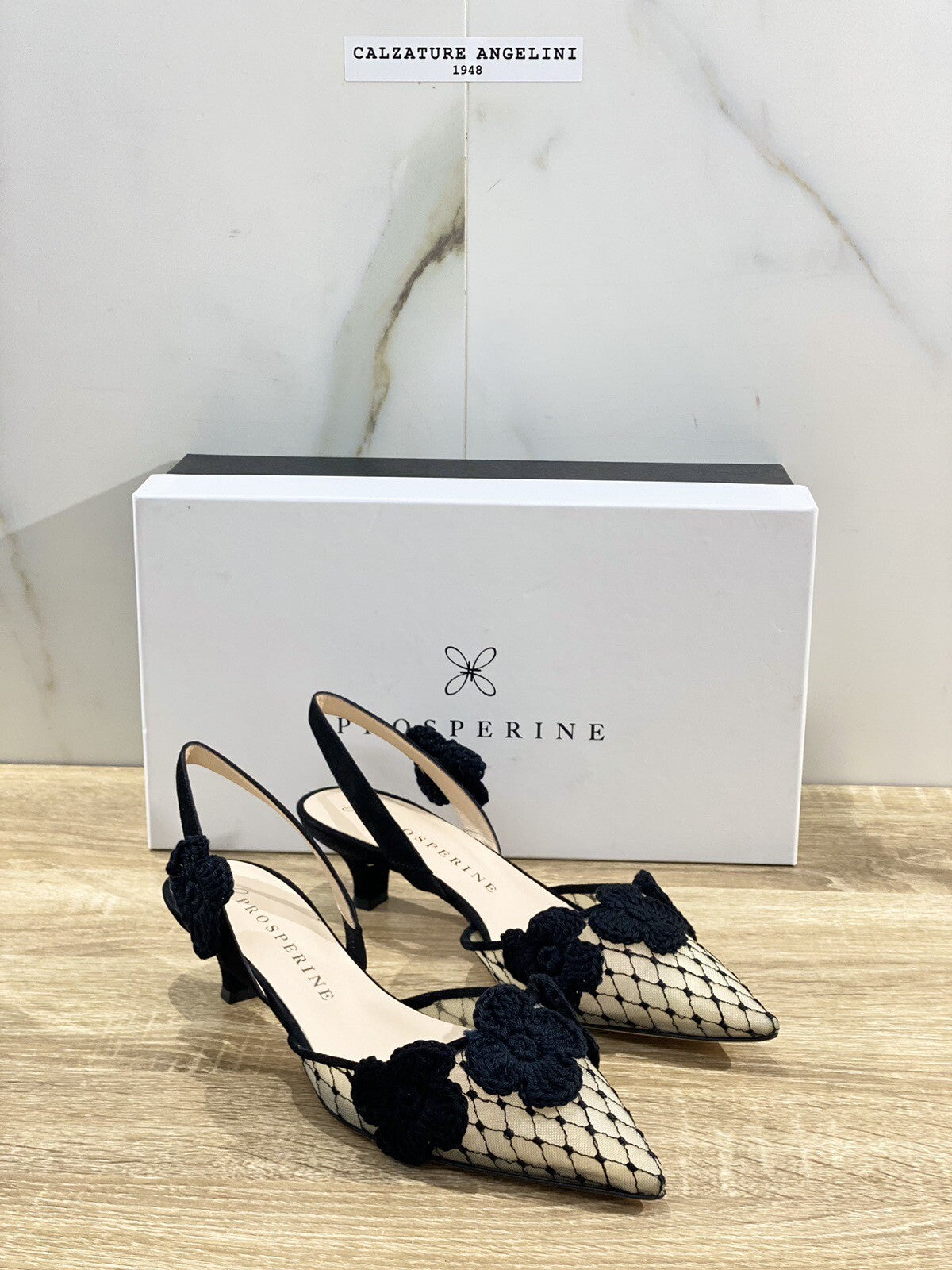 Prosperine Donna  Slingback Lavorazione Sacchetto Rete Jaguar Nero 38