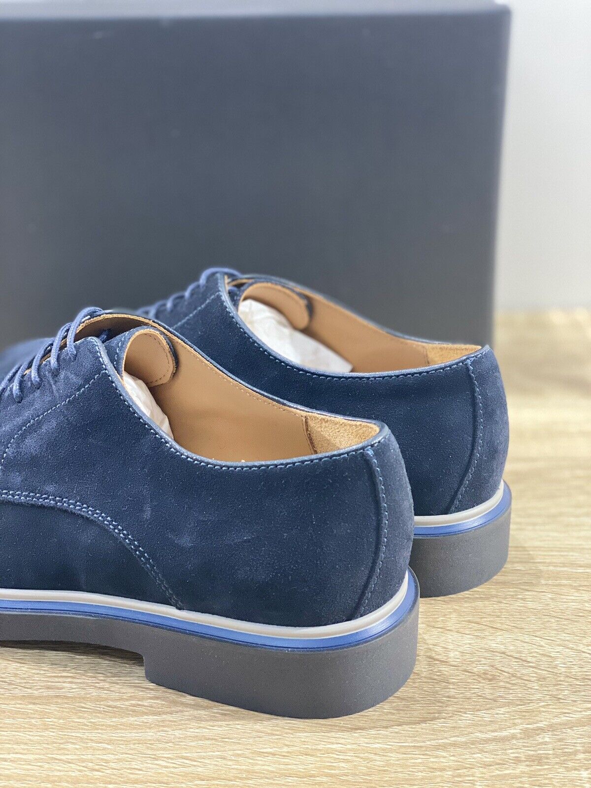 Marco Ferretti Derby uomo fondo Gomma  made in italy Suede Blu 42