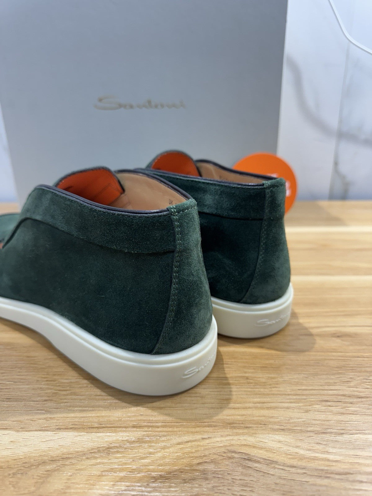 Santoni Polacchino  Summer Walk Suede Verdone Luxury Santoni Scarpe Uomo 40.5