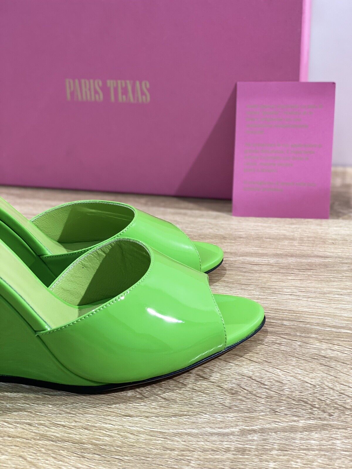 Paris Texas Wanda Wedge Pelle Verde Luxury Sandal Paris Texas Donna 37.5