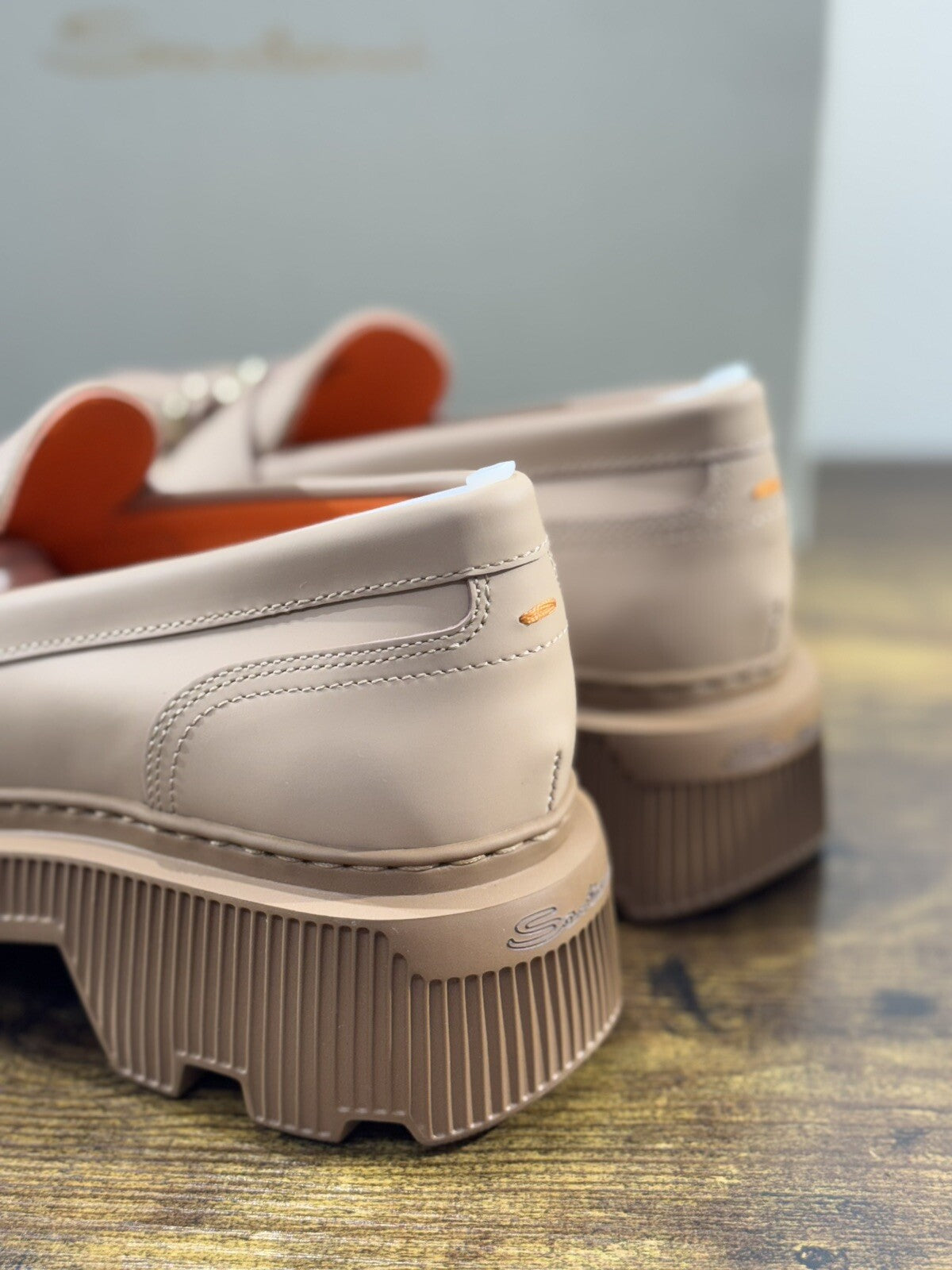 Santoni Mocassino Donna Pelle Beige  Nappine Luxury Casual Loafer Santoni 37.5
