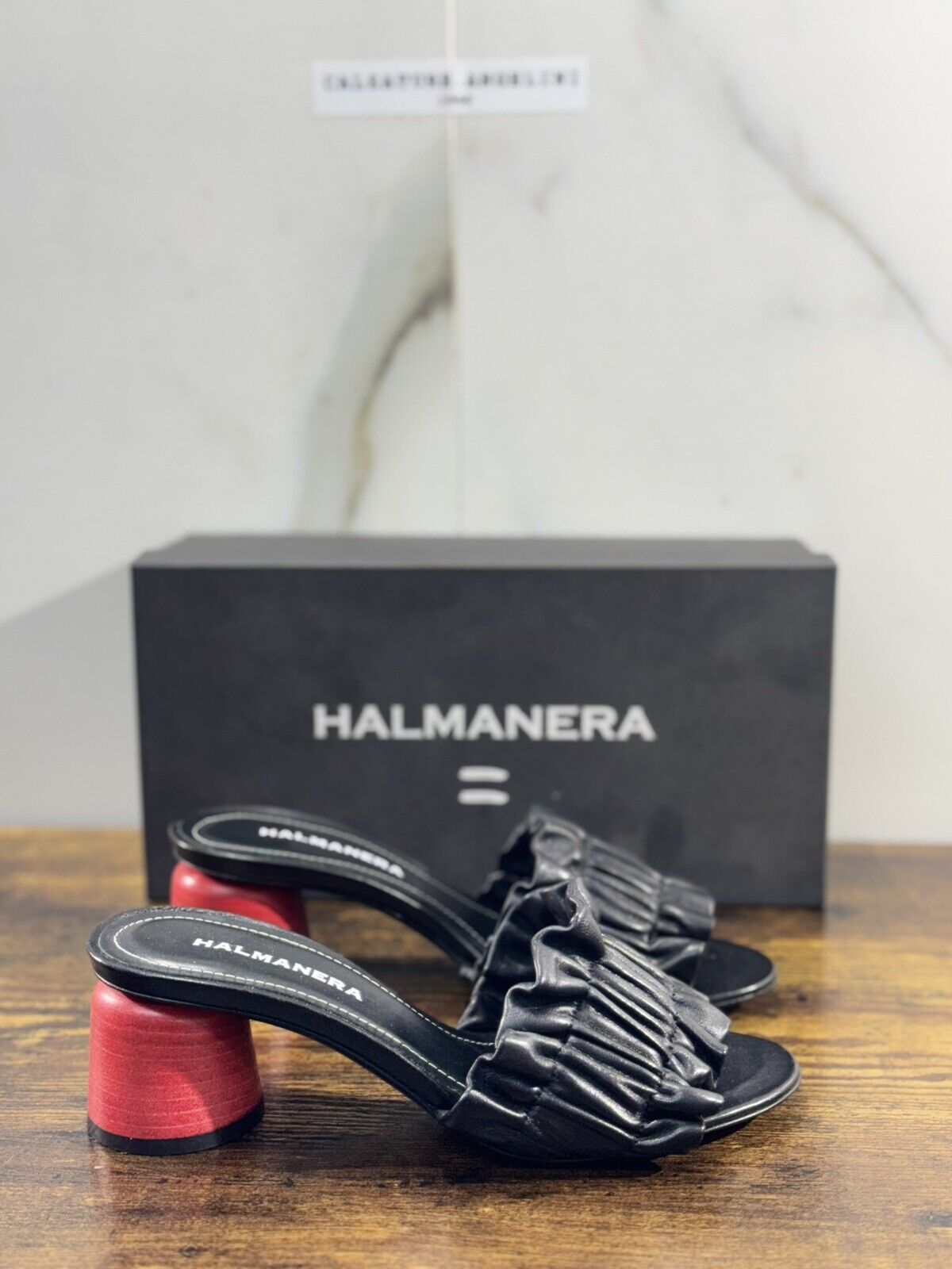 Halmanera Sandalo Donna Bea In Pelle Nero      Luxury Shoes 38