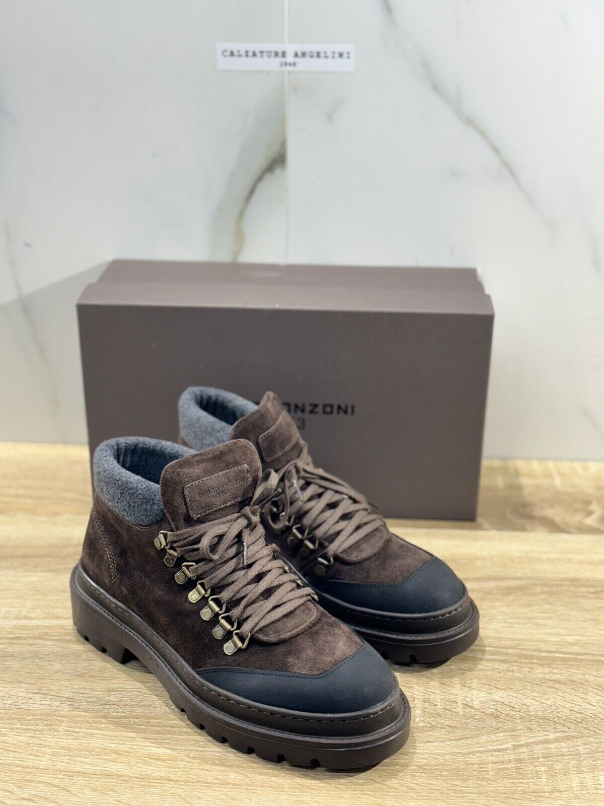 Minoronzoni 1953 Pedula Uomo Suede Testa Moro Extra Light Luxury Mountain 44