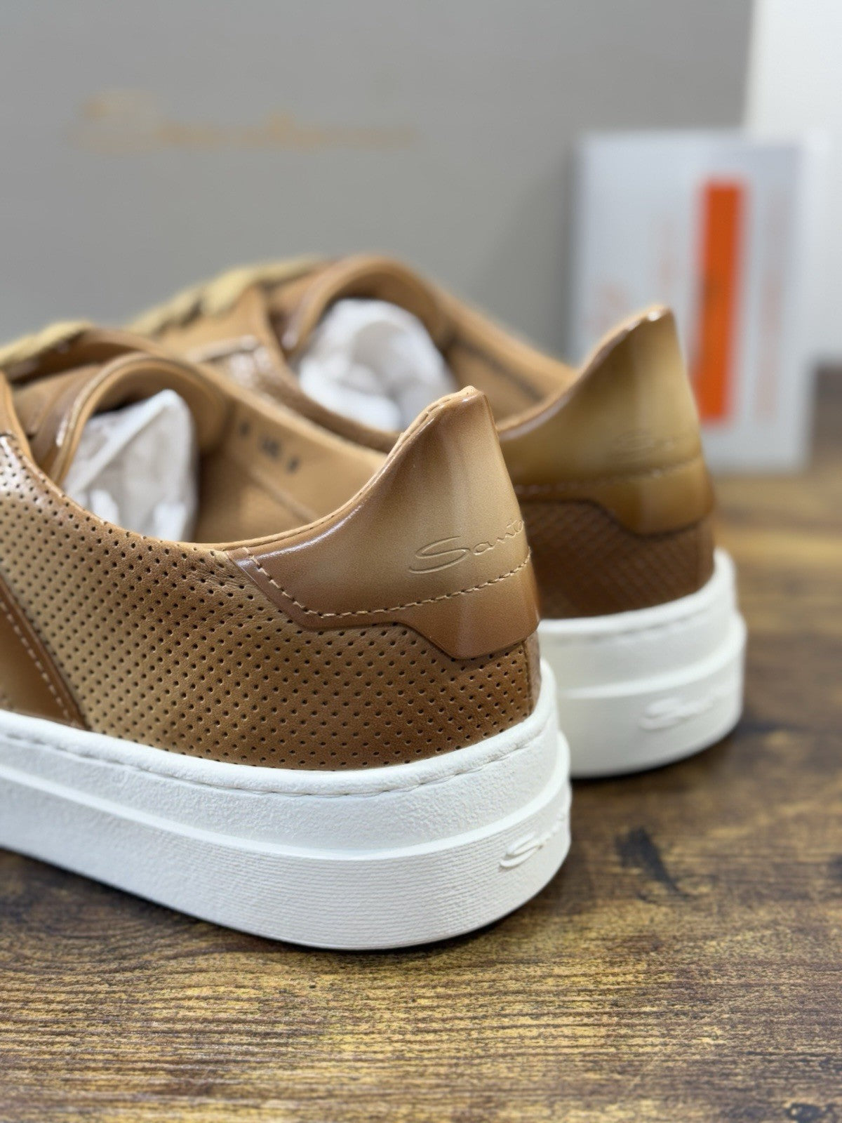Santoni Sneaker DBS  Pelle Pelle Beige    Luxury Santoni Scarpe Uomo 42