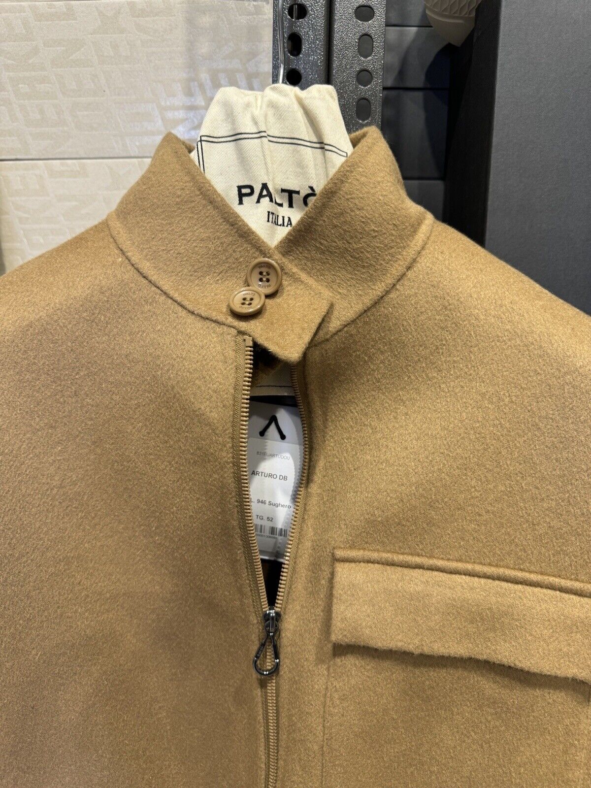 Palto’ Bomber Arturo Lana Sugherò  Cucito A Mano Luxury Men Jacket Palto’ 54