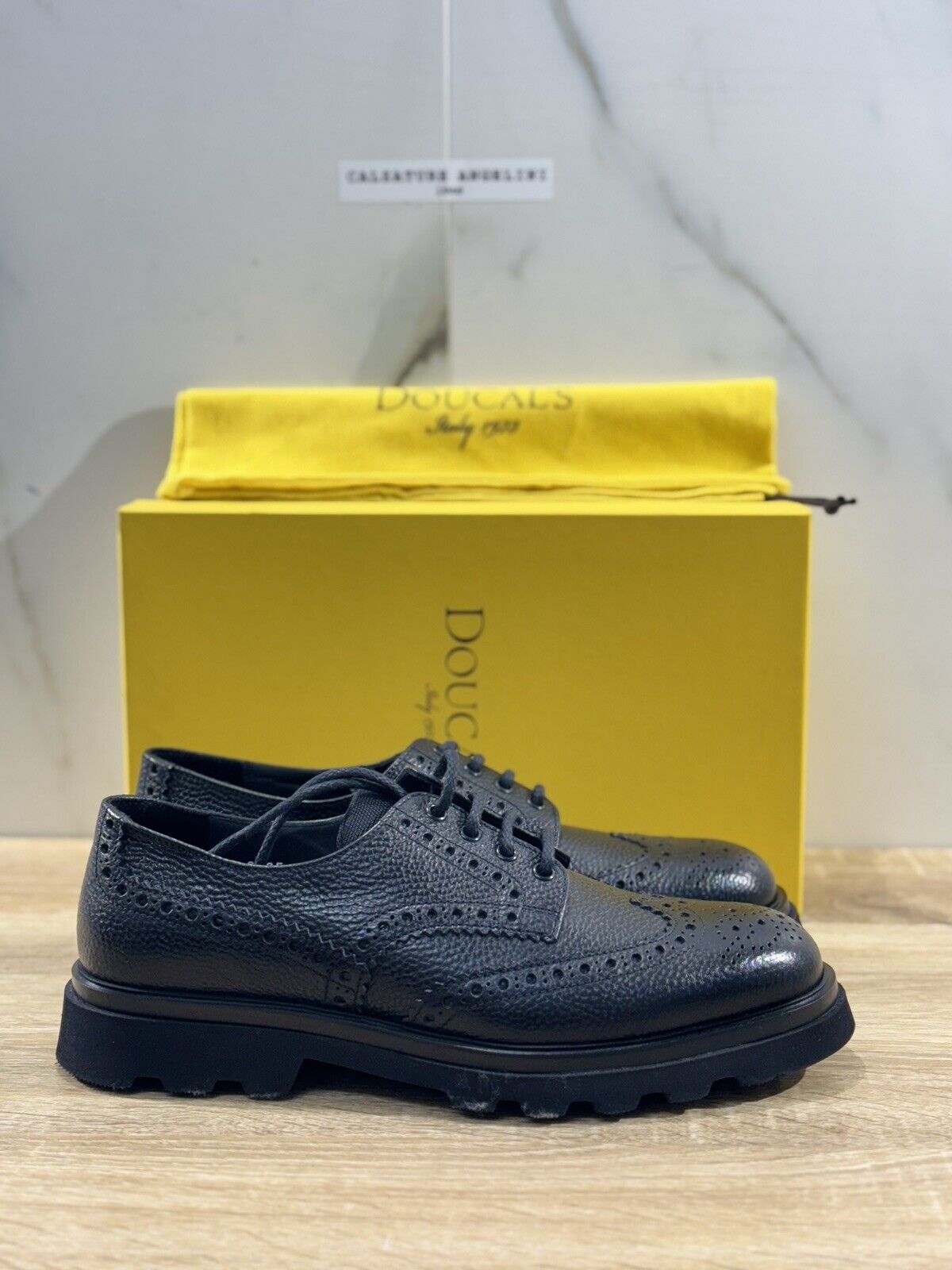 Doucal’s Stringata  Uomo Elen  Pelle Nero Luxury Men Doucal’s Shoes 43