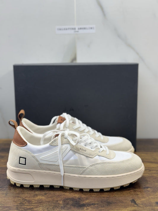 D.A.T.E Kdue BASIC  Sneaker Pelle Bianco Wood Casual Uomo 41