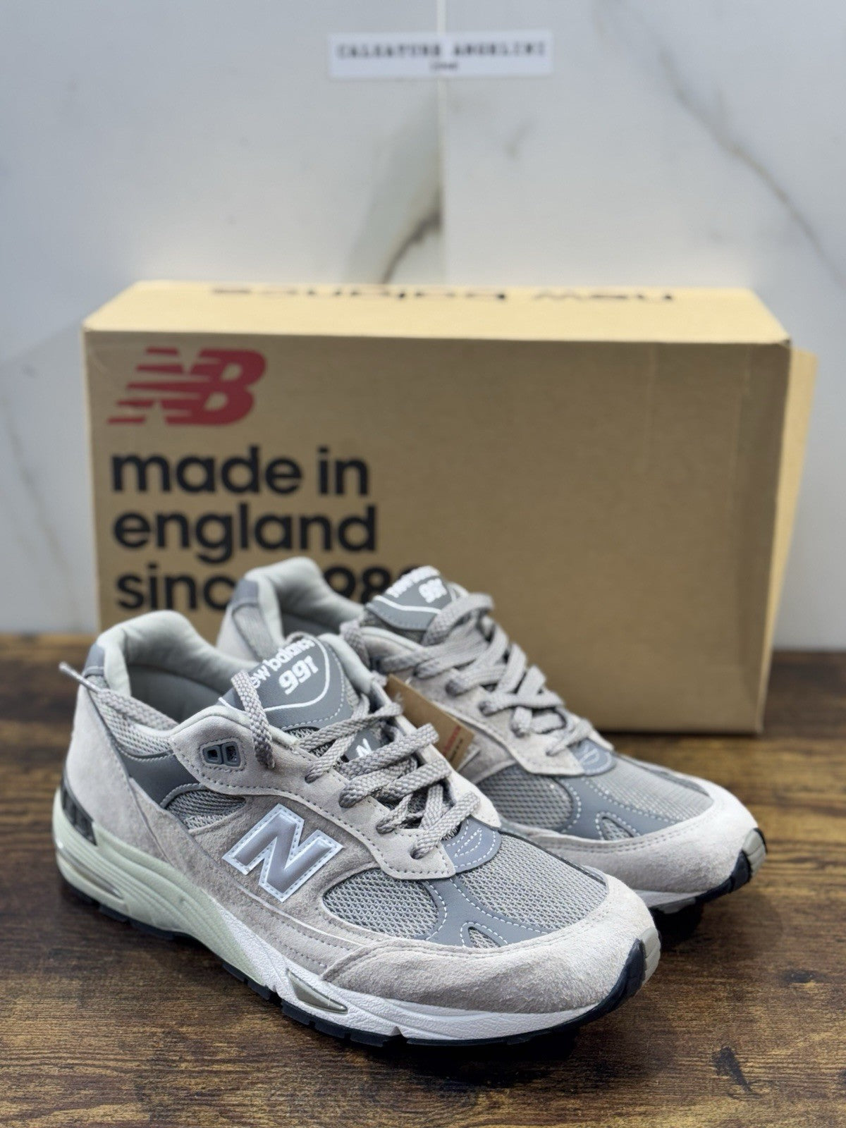 New Balance 991 Made In Uk Limited Edition 100% Leather Iconic Grey  Icon 40.5