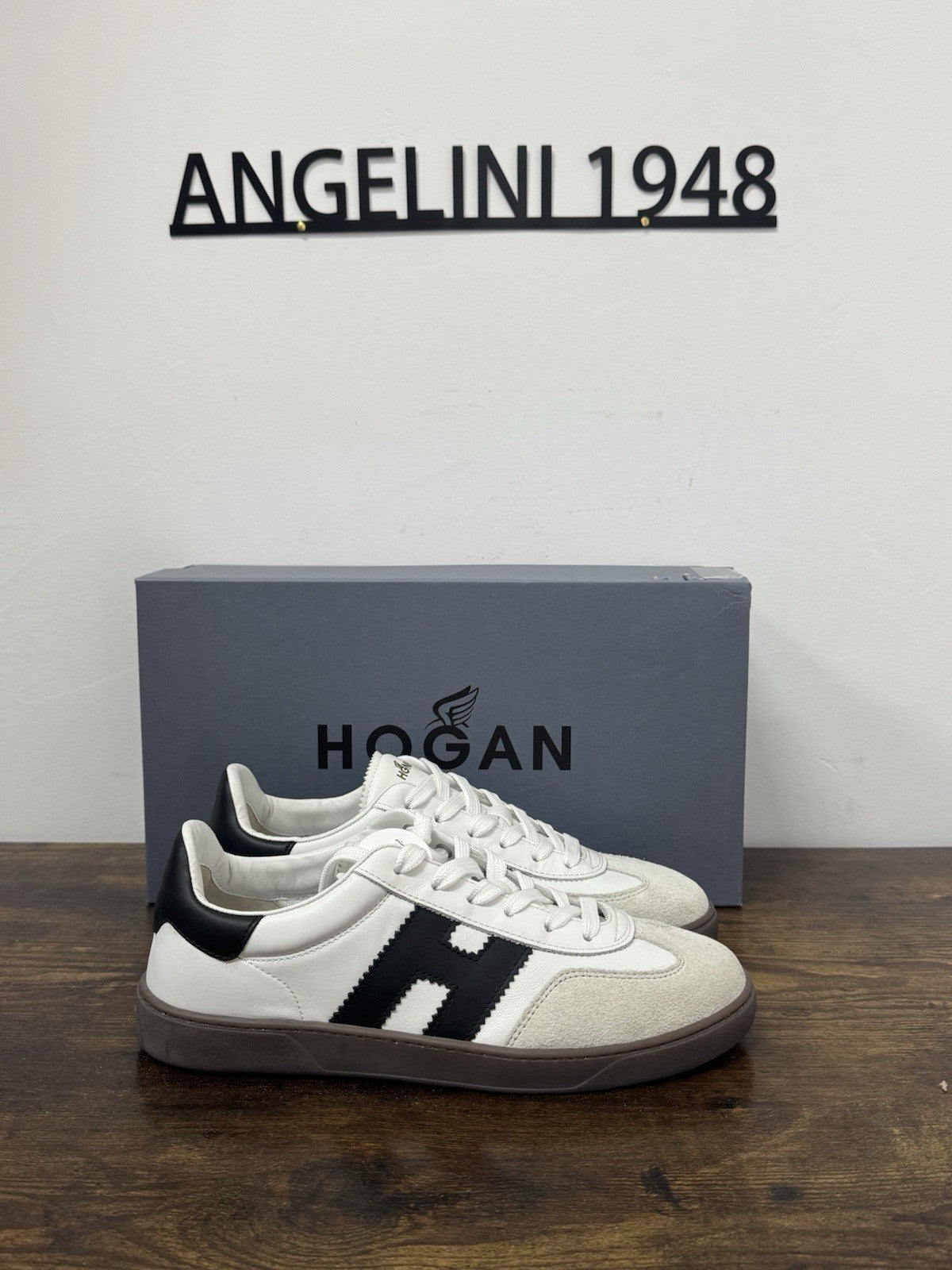 Hogan Cool Sneaker Suede Pelle Bianco Nero    Casual Hogan Scarpa Uomo 40