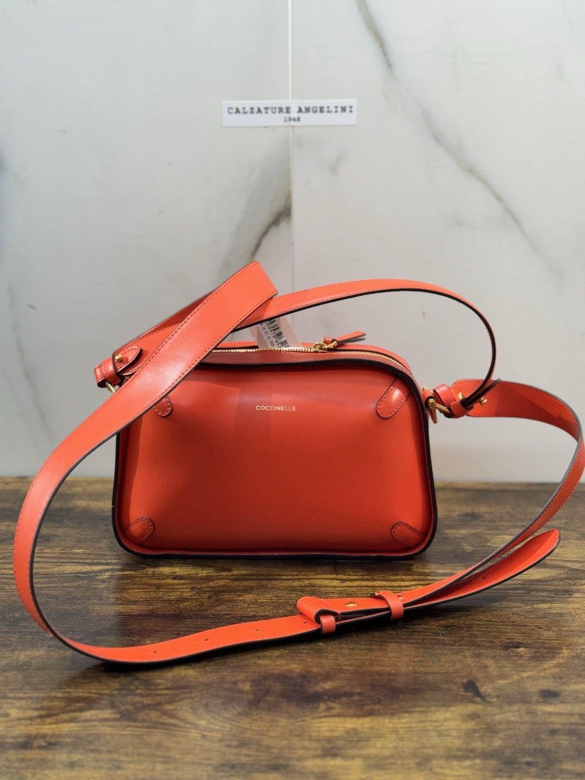 Coccinelle Borsa Maleta Pelle Corallo  100% Pelle Made In Italy Donna
