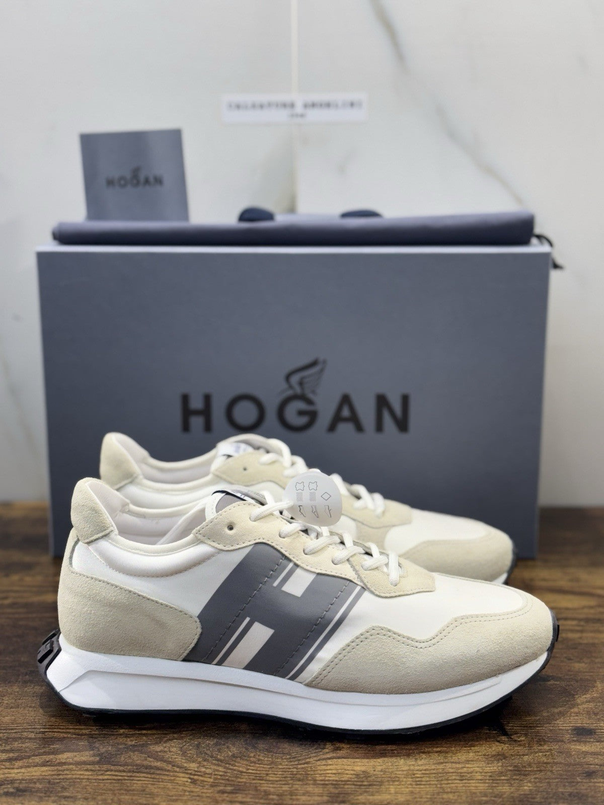 Hogan H601 Sneaker Pelle Suede Bianco Memory Foam   Casual Hogan Uomo 43