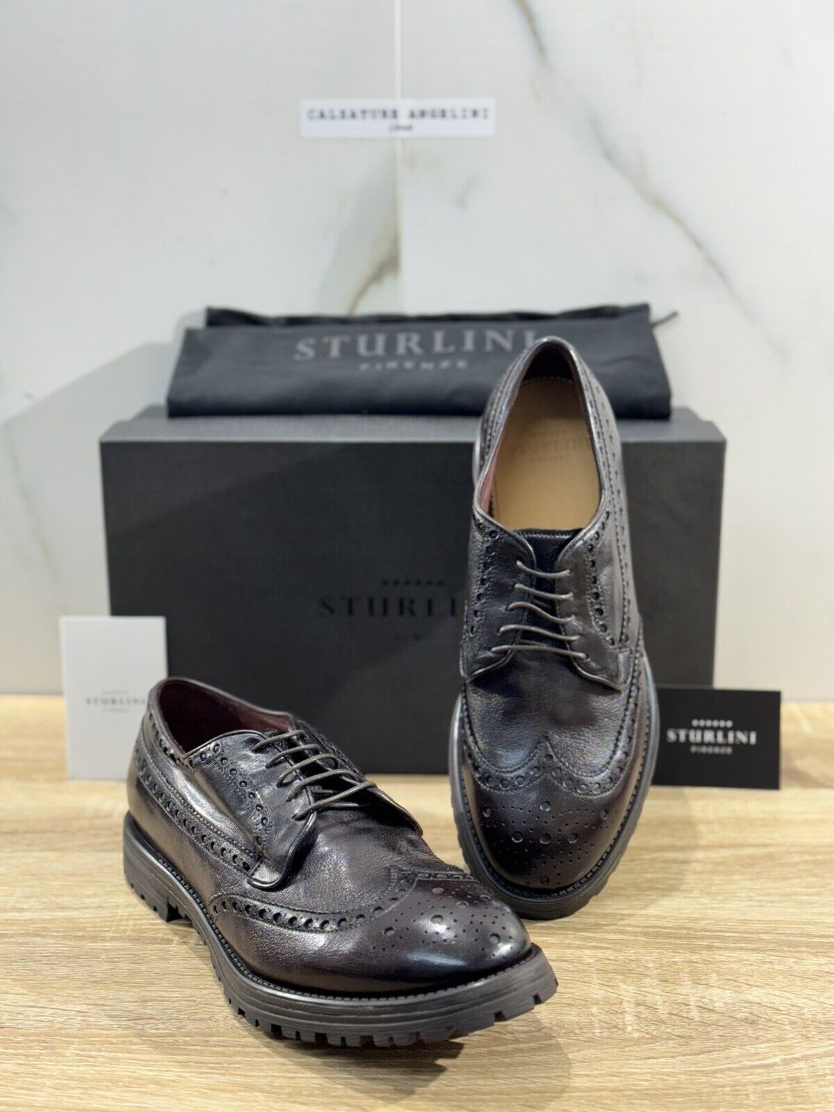 Sturlini Firenze Scarpa Uomo Pelle Bordo’ Luxury Craftmanship 41