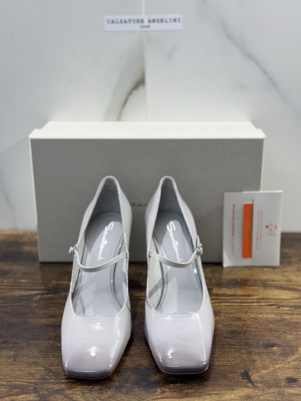 Santoni Décolleté Mary Jane Pelle Grey  Luxury Santoni Scarpe Donna 39.5