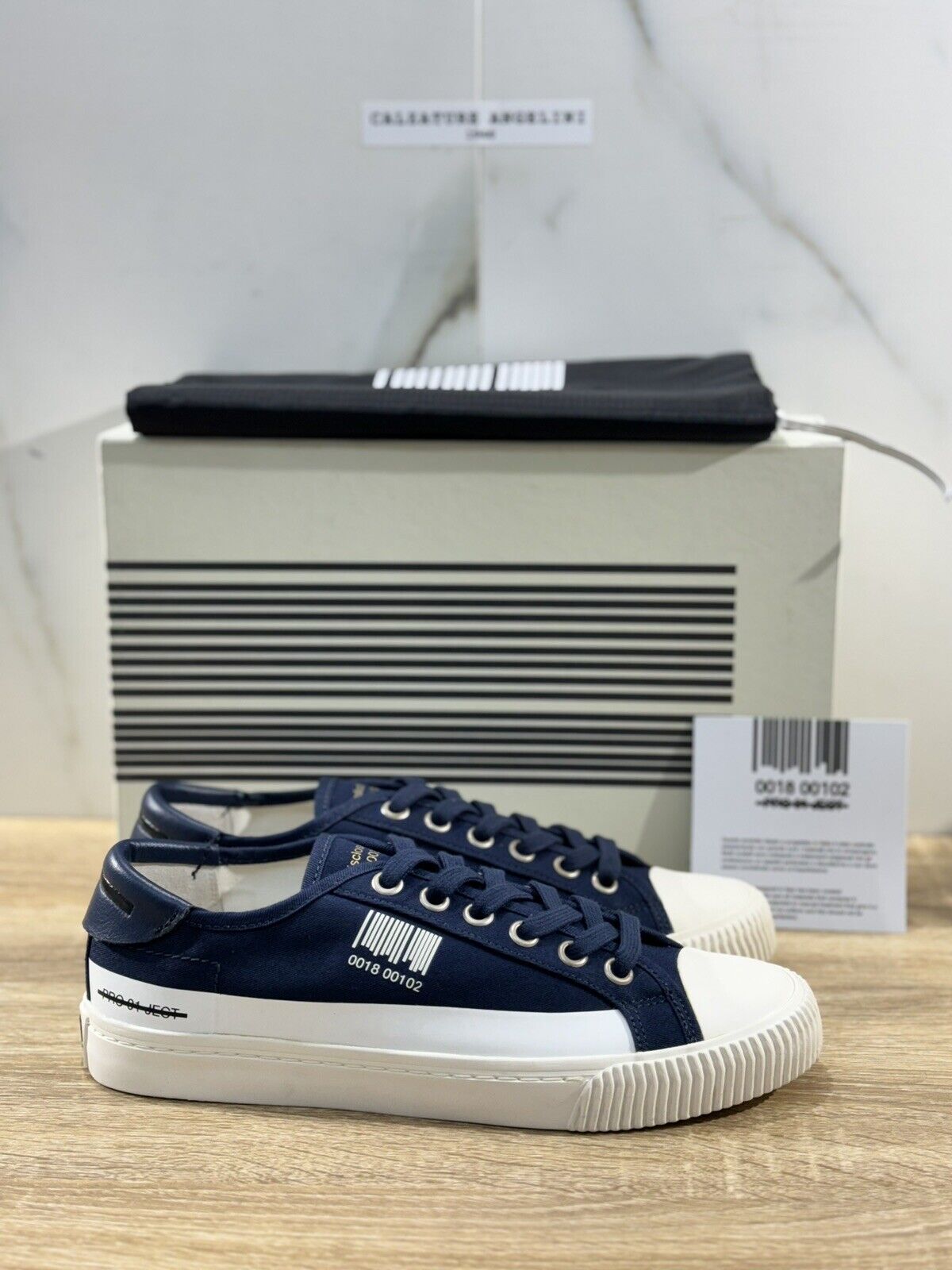 Project 01 Sneaker Uomo Blu  Pelle Canvas Casual Men Sneaker Summer 44