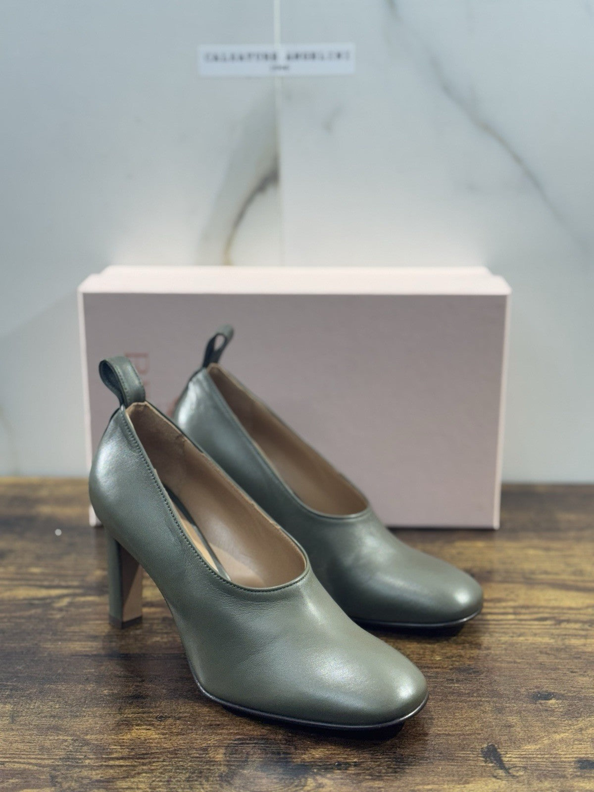 Relac Décolleté Donna Pelle Verdone  Luxury Woman Shoe Made In Italy 41