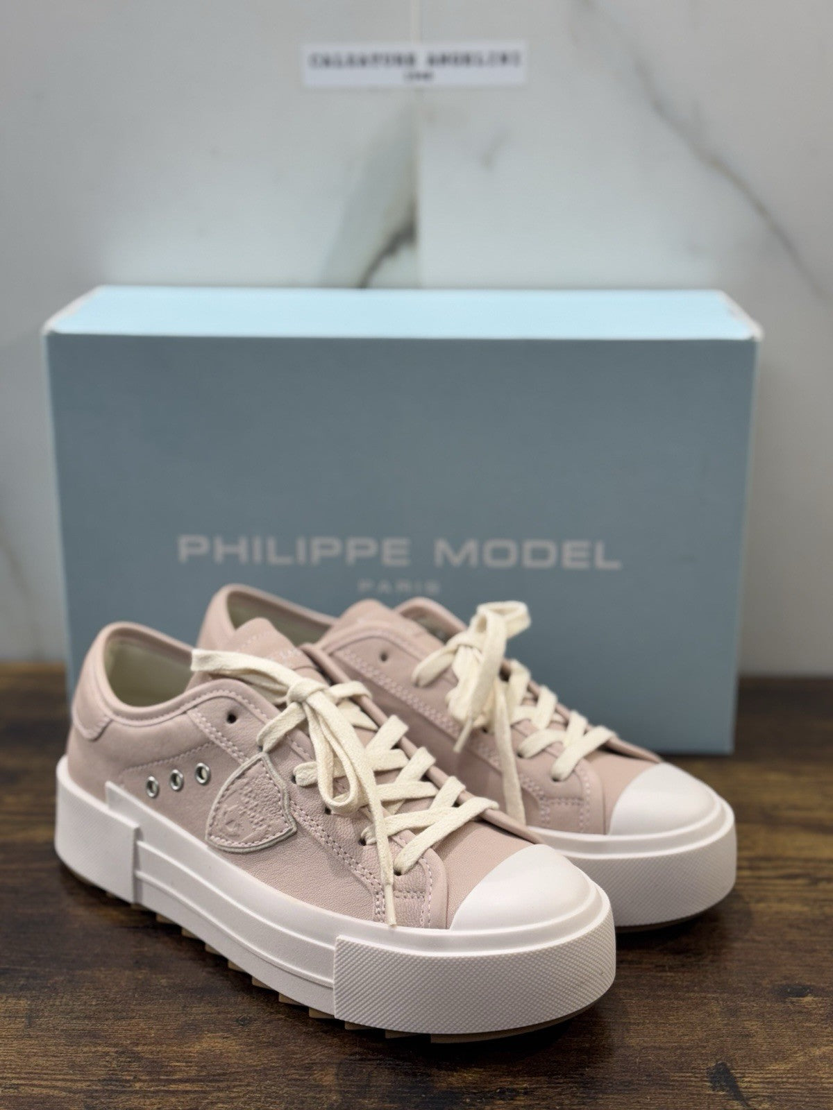 Philippe Model Paris Haute Low Sneaker Pelle Rosa Donna 38
