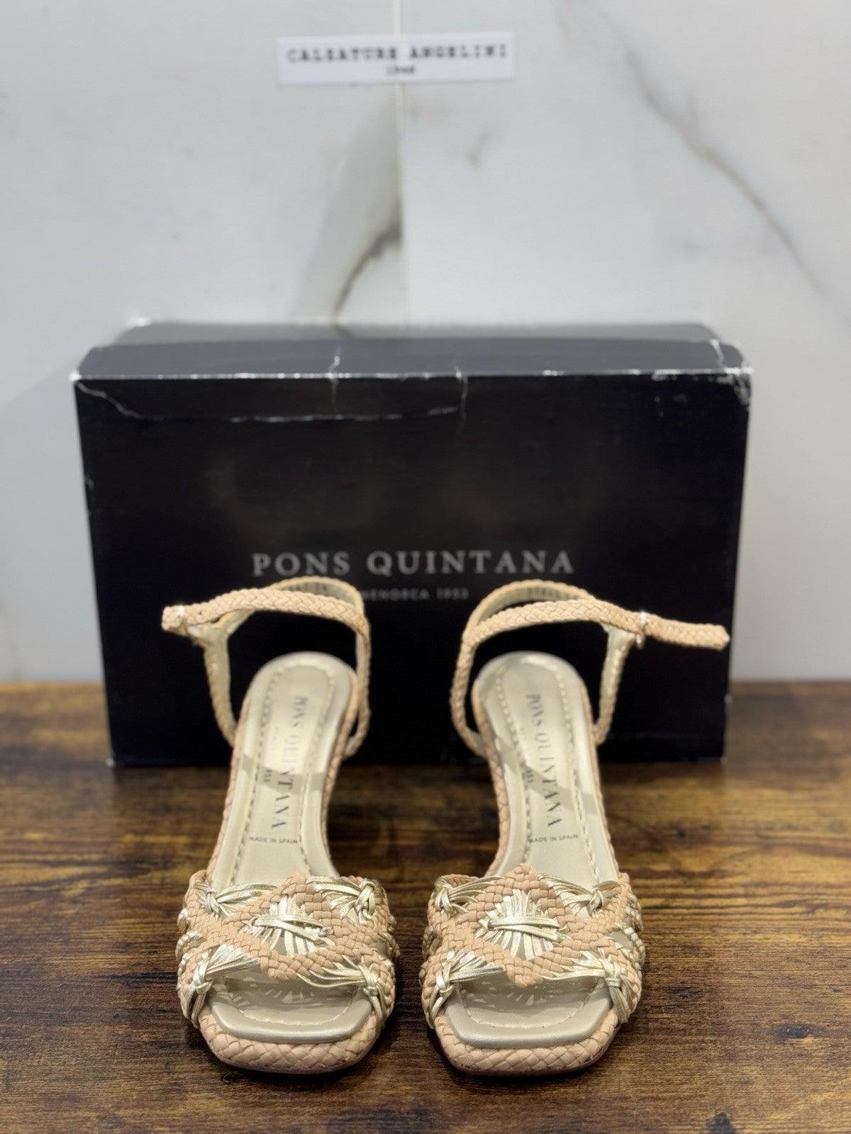 Pons Quintana Sandalo Pelle Beige Oro Con Tacco   Casual Pons Quintana Donna 36
