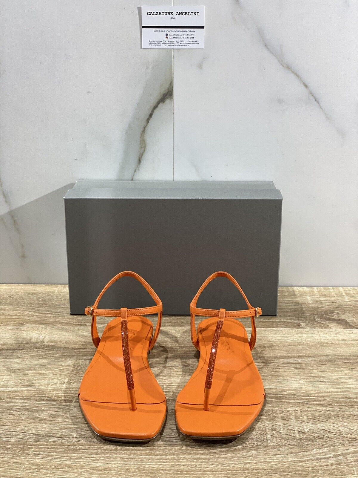 Sandalo Capri donna pelle arancio fatto a mano luxury capri sandal 37