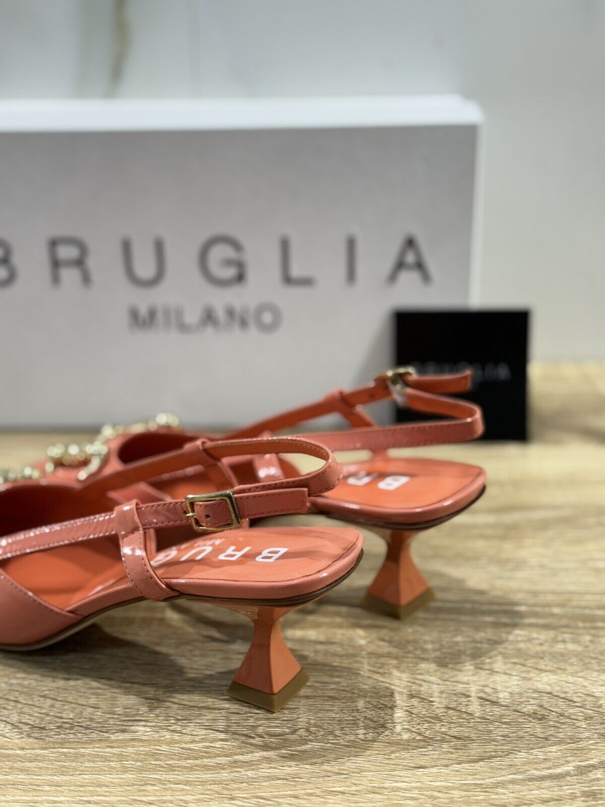 Bruglia Milano Slingback  Donna Corallo   Luxury Casual Sandal  Handmade 36