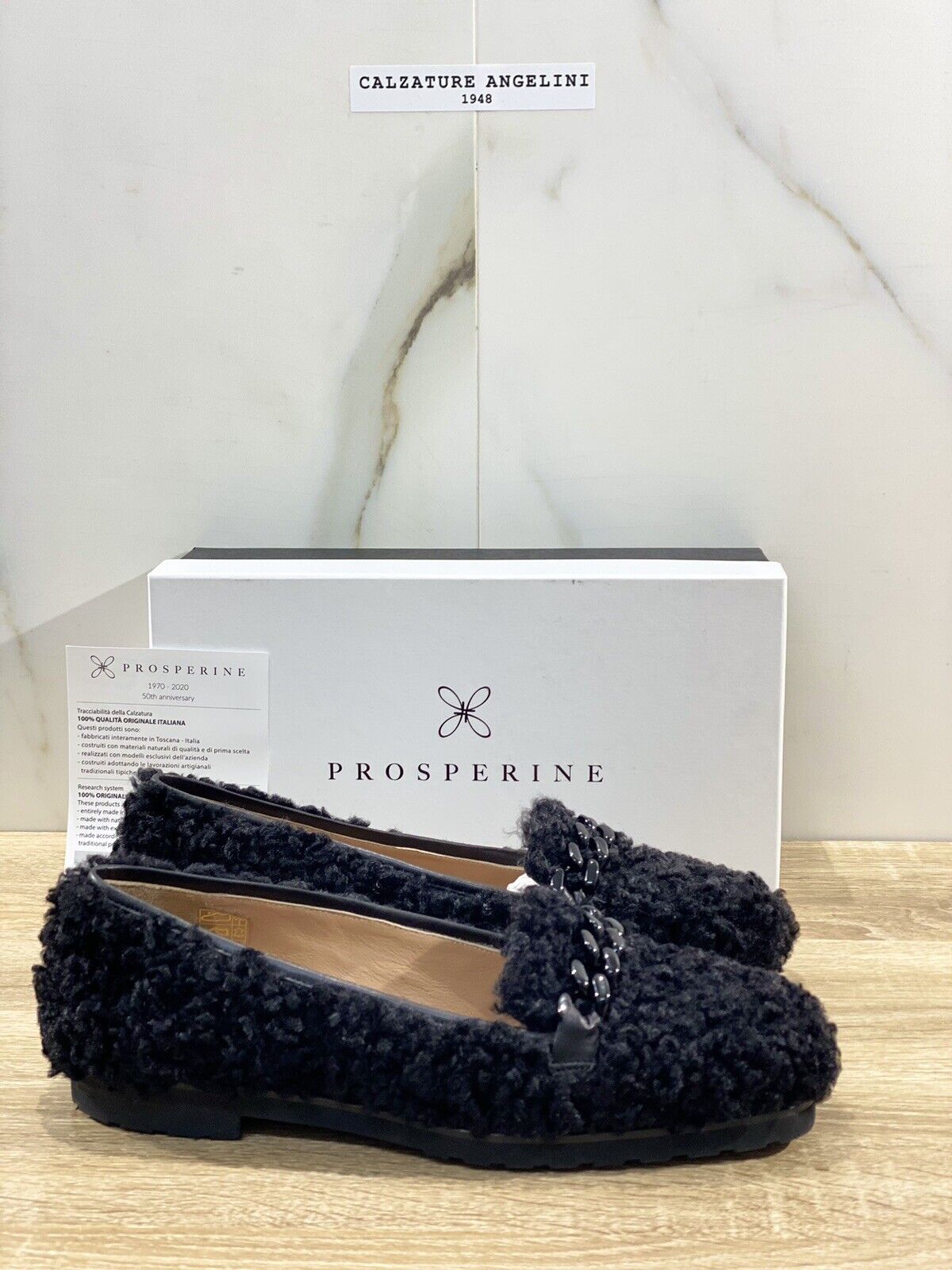 Prosperine Mocassino donna in Fur Joda Nero  luxury made in italy 39