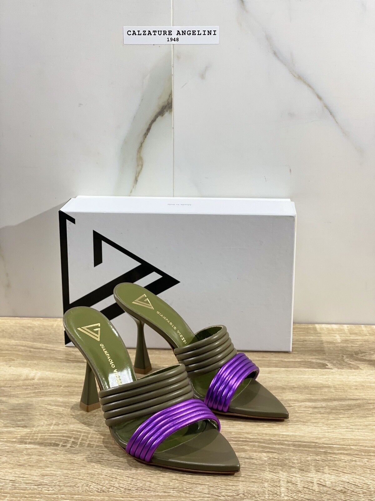 Giampaolo Viozzi Sandalo Donna Viola Verde Luxury Woman Sandal 40