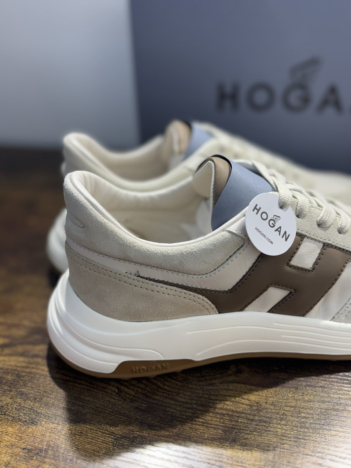 Hogan Hyperlight Sneaker Suede Brown Ivory     Memory Foam Causal Uomo 40.5