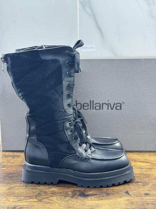 Laura Bellariva Stivale Donna Biker Pelle Nero Casual Boot 40