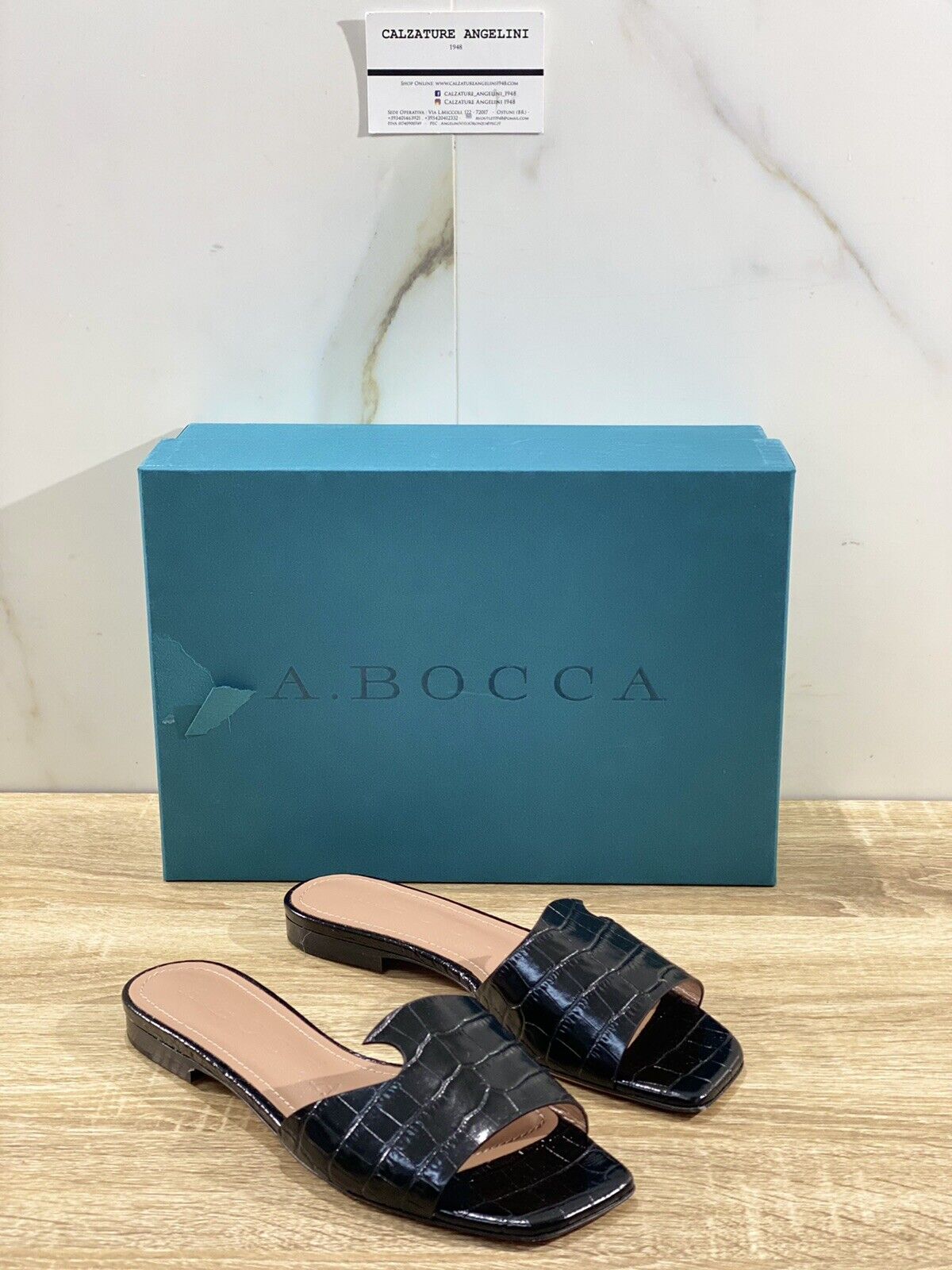 A.bocca Sandalo Donna AB2102D In Pelle Nera        Luxury Sandal Woman 36