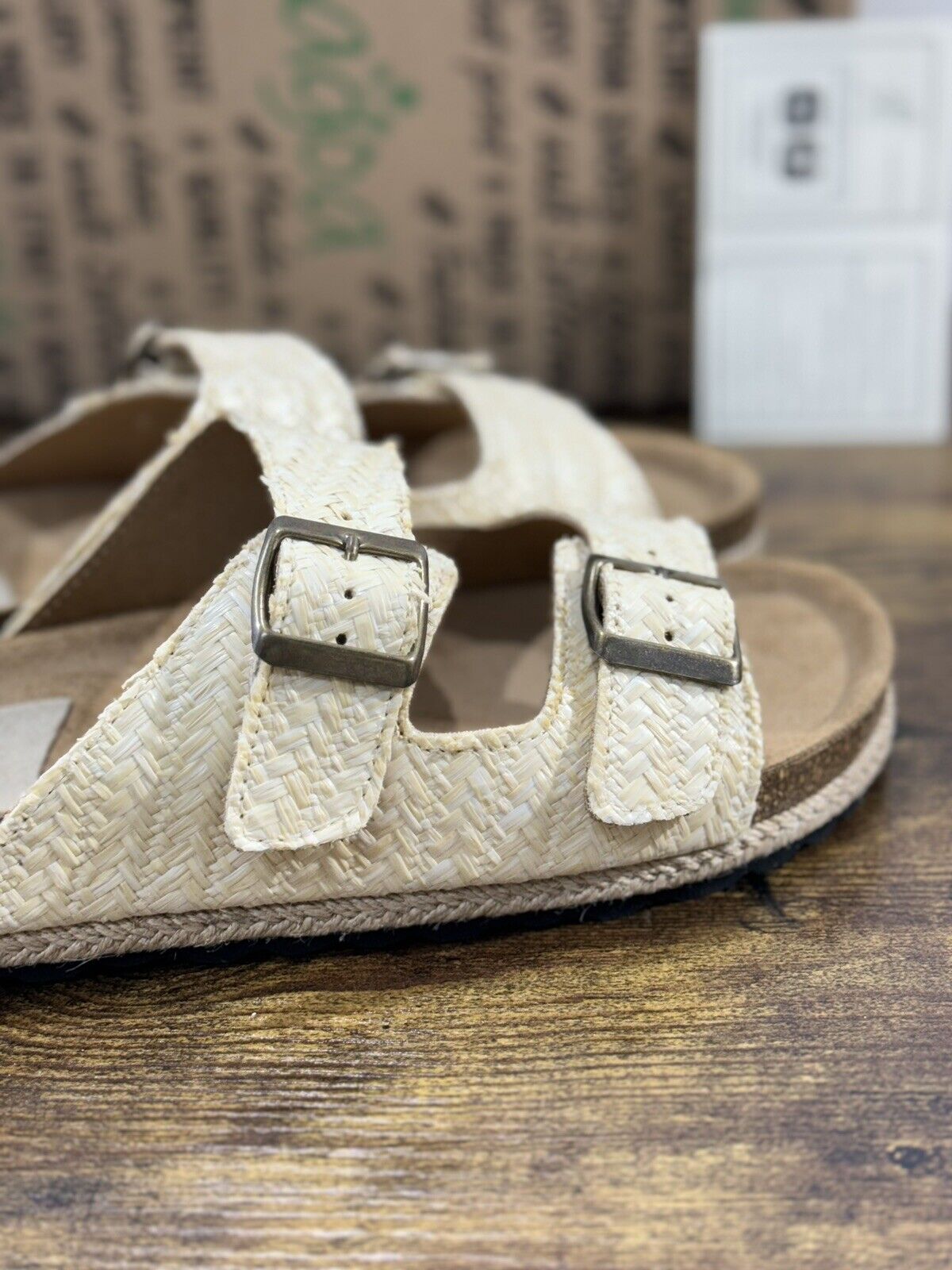 Lagoa Sandalo Donna Ciabatta Raffia Crudo Casual Sandal 40