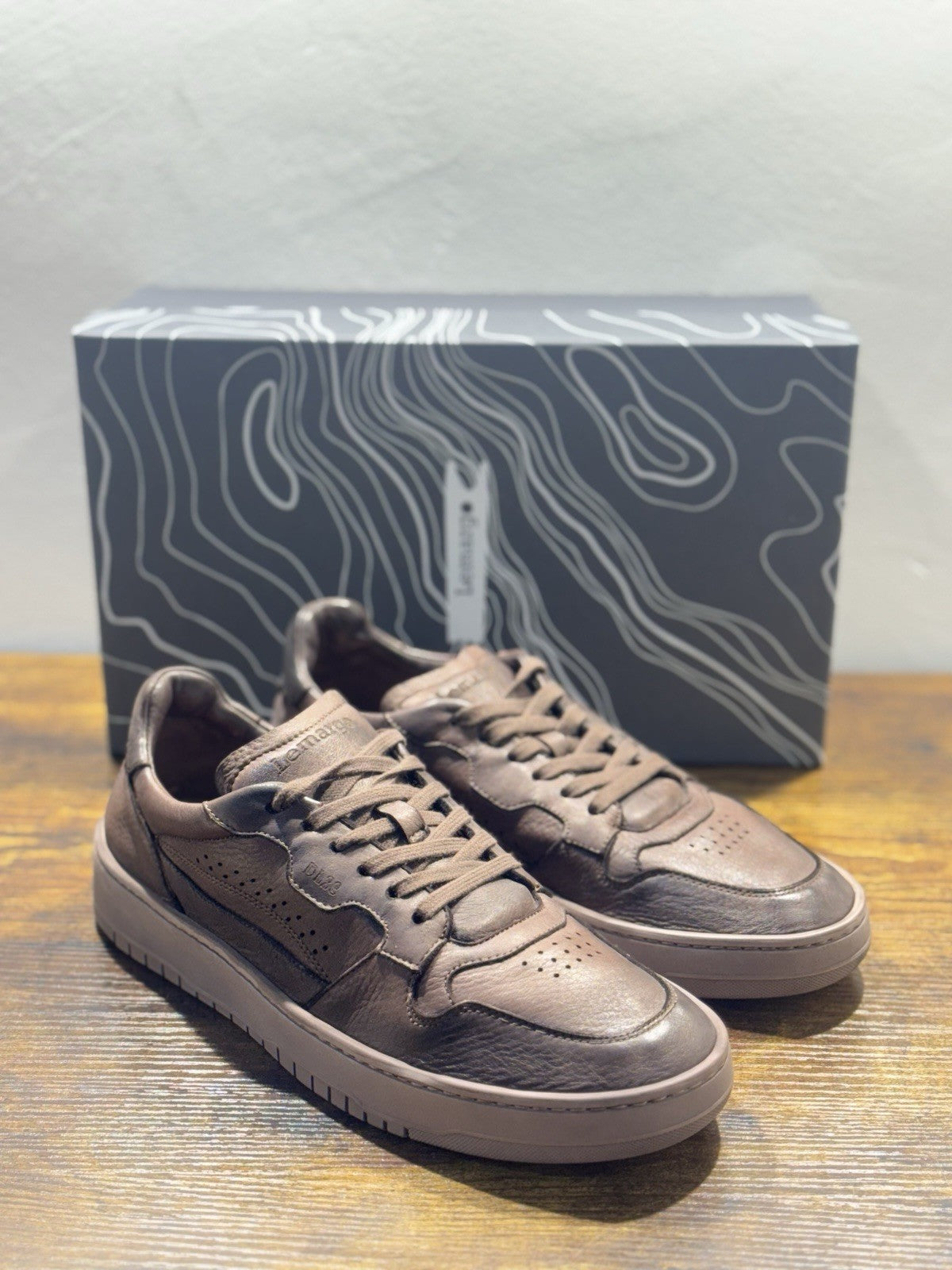 Lemargo Sneaker Pelle Cervo Testa Moro  Casual Luxury Handmade Uomo 43