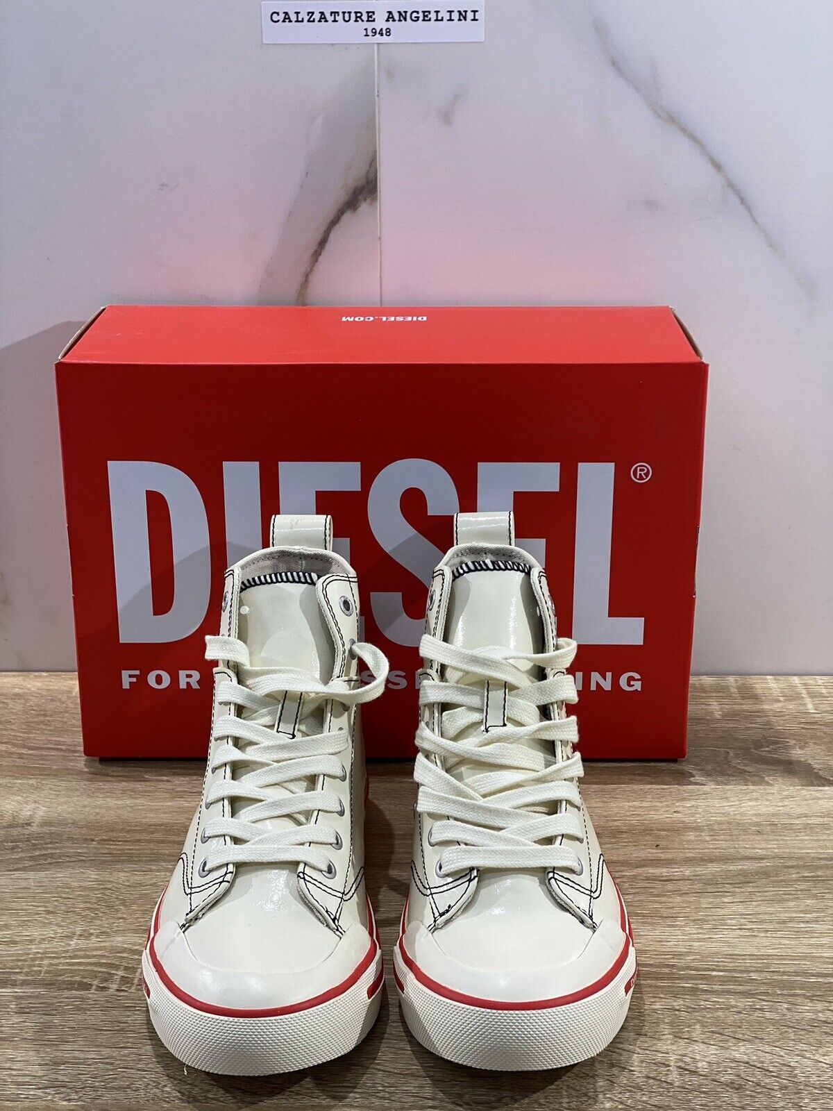 Diesel Sneaker donna S- A thos Mid W Bianca Casual Hi top Sneaker Diesel 40