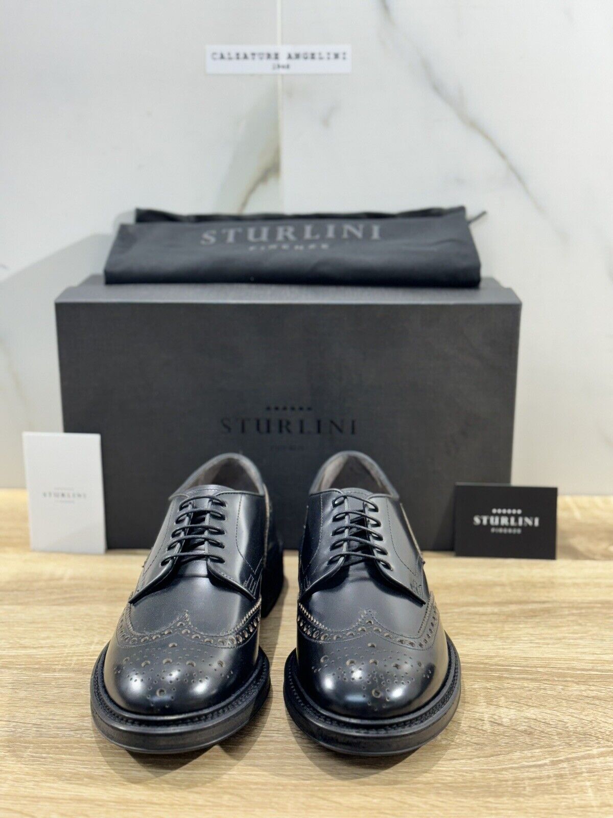 Sturlini Firenze Scarpa Uomo Pelle Nera  Luxury Craftmanship Men Vibram 40