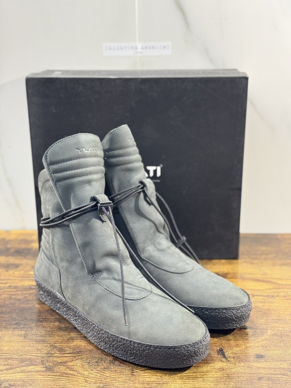 Ylati Sneaker Uomo Giove High Top Nabuk Grey  Causal Men 45