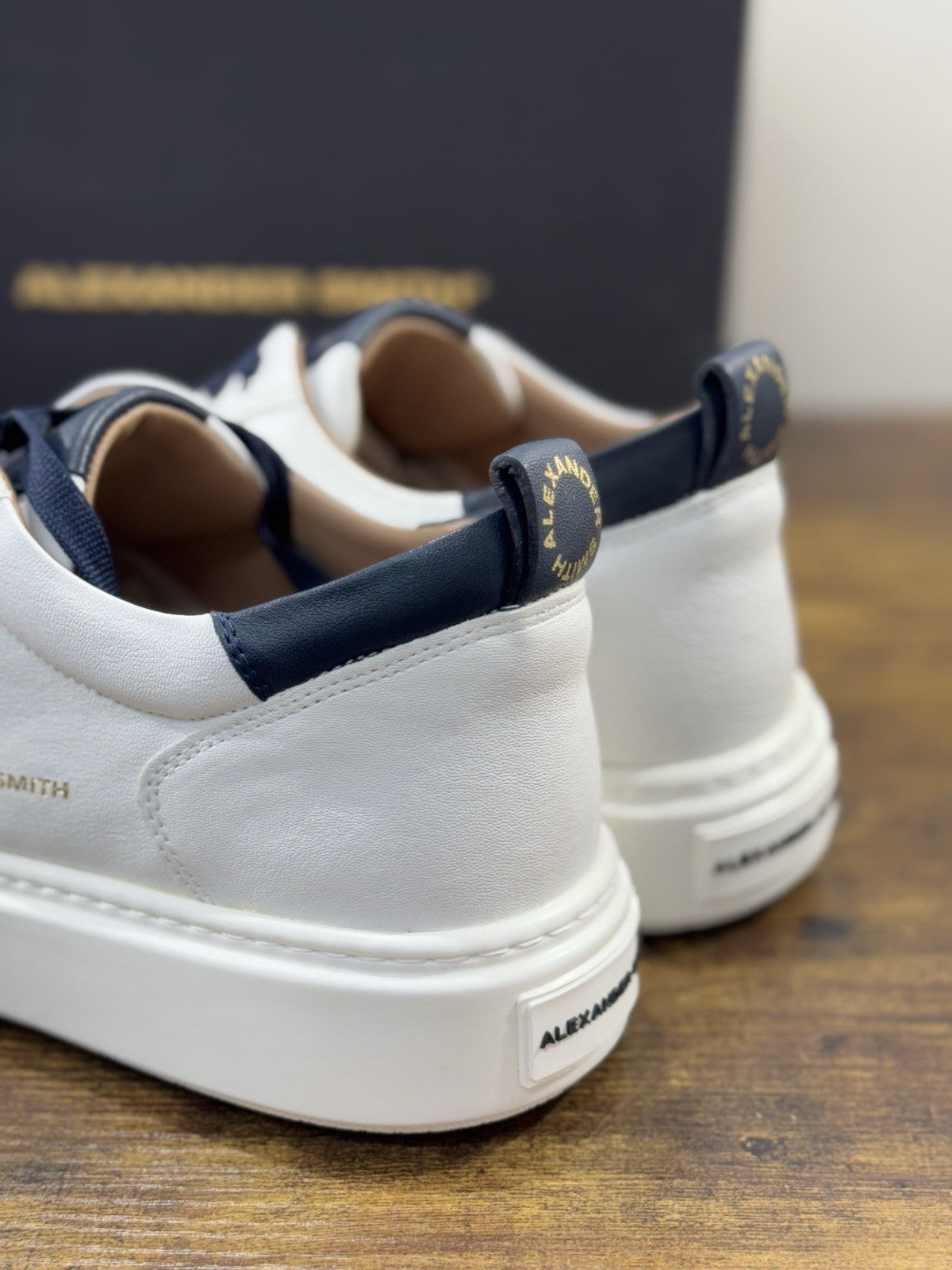 Alexander Smith Sneaker Bond Pelle Bianca Blu Uomo 44