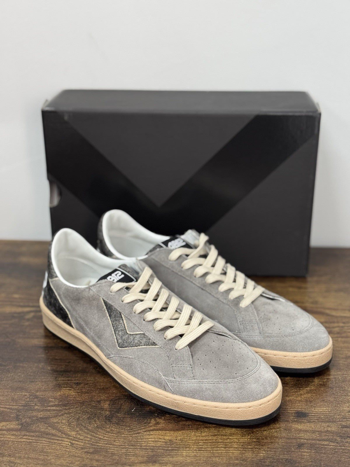 4B12 Sneaker Play new Pelle Suede Light Grey Casual Uomo 45