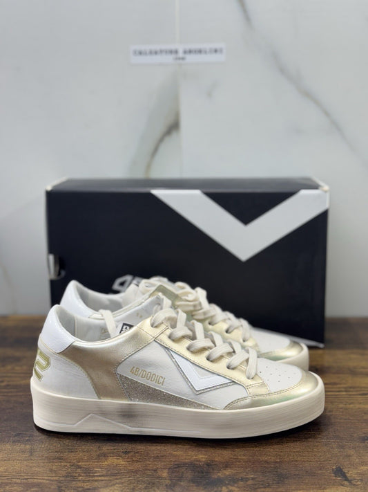 4B12 Sneaker Kyle  Pelle Bianco Casual Sneaker Donna 38