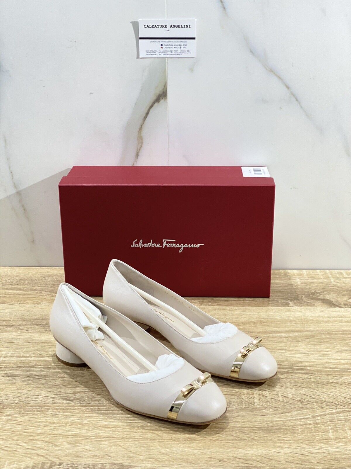 Salvatore Ferragamo Ballerina Vulci In Pelle Bone Luxury Ferragamo Woman 39.5