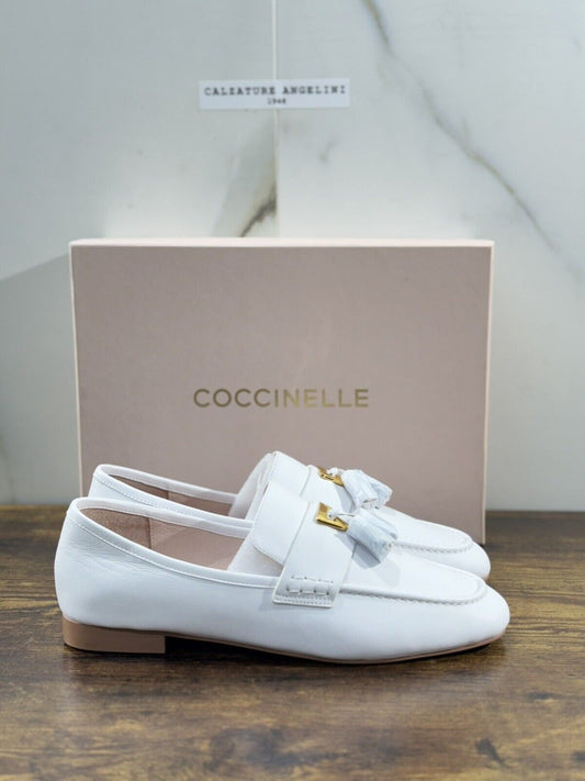 Coccinelle  Mocassino   Donna Pelle White    Luxury Coccinelle Woman  Casual  38