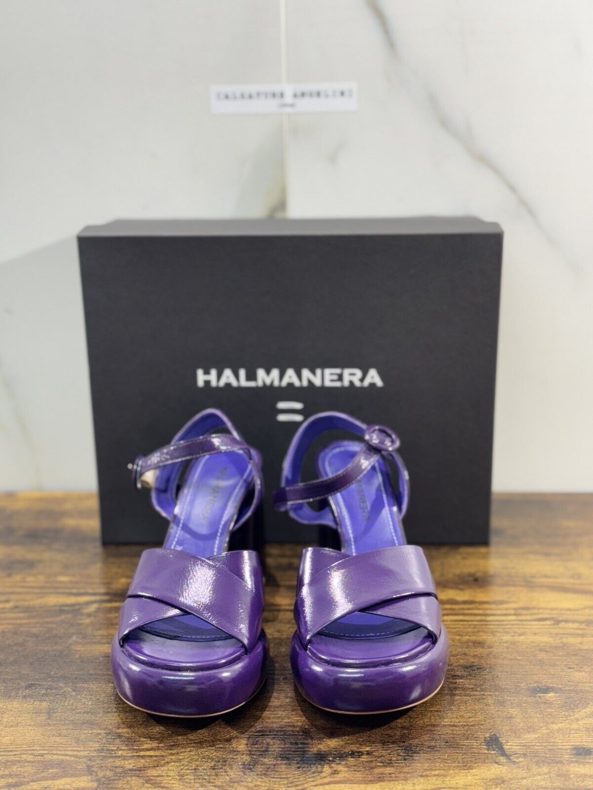 Halmanera Sandalo Donna Erika      In Pelle Viola Luxury Shoes 36