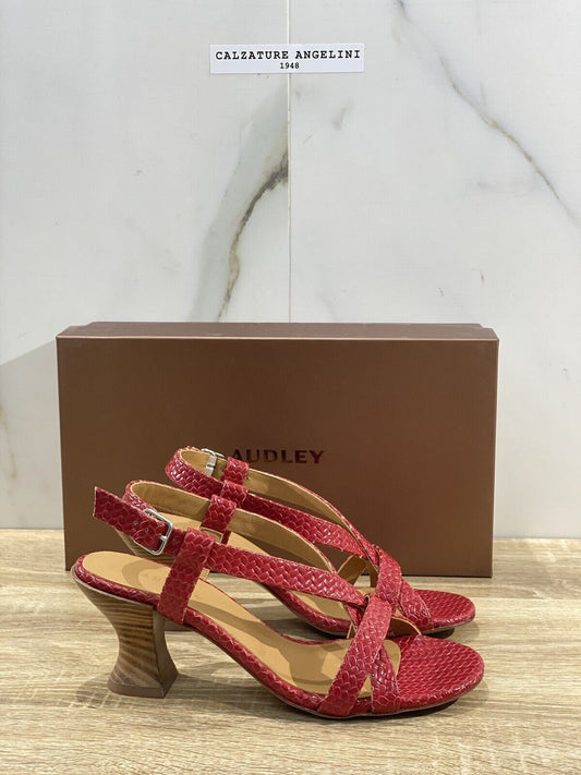 Audley London Sandalo Donna In Pelle Rossa Con Tacco 41