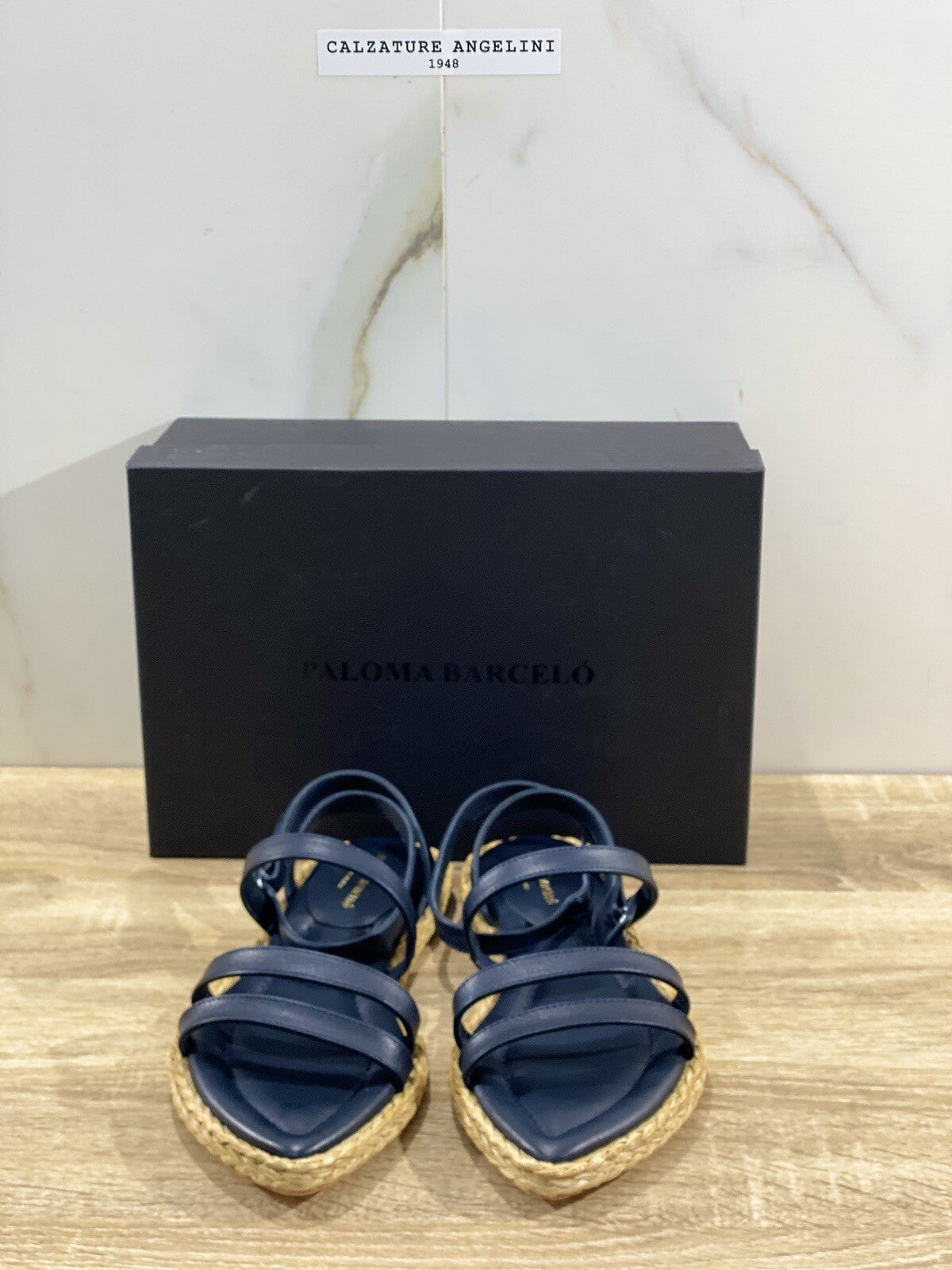 Paloma BARCELO’ Sandalo Donna Carole In Pelle Blu Luxury Woman Sandal 39