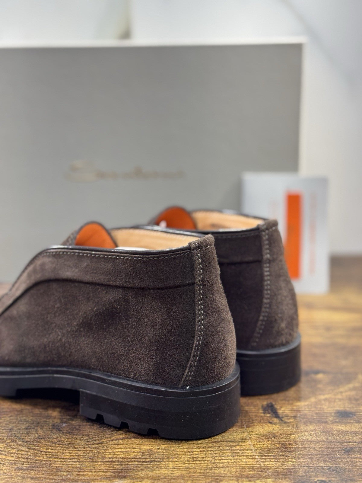 Santoni Polacco Open Walk Suede Marrone  Luxury Santoni Uomo 39