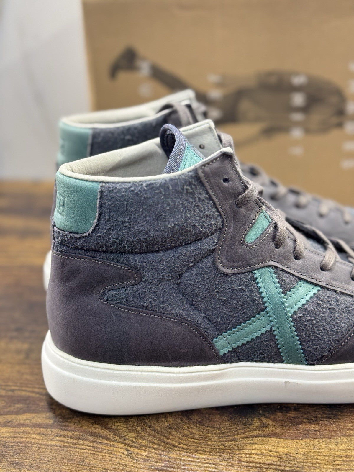 Munich Sneaker Suede Grey High Top Sneaker Extra Light Casual Uomo 39