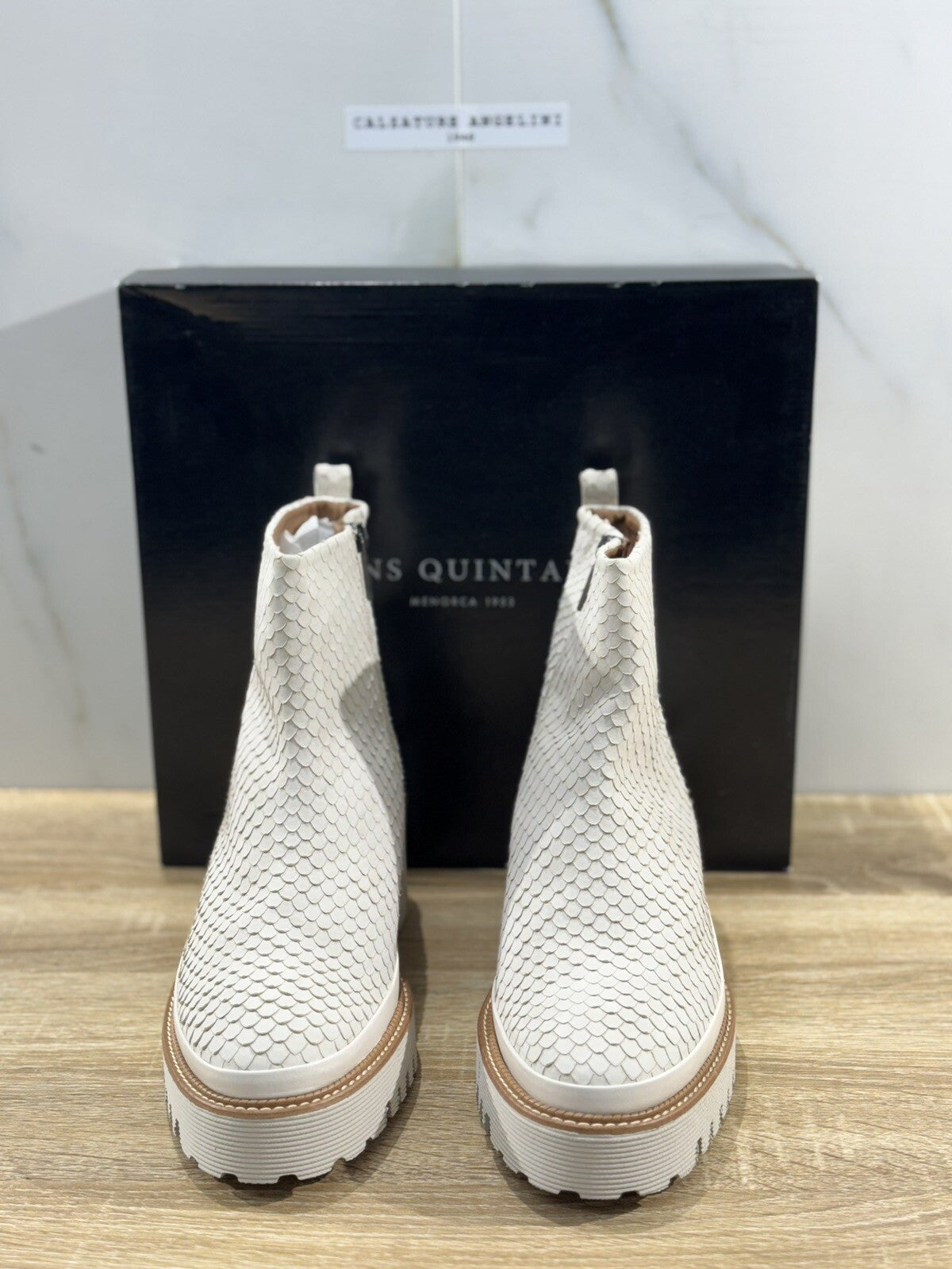 Pons Quintana Stivaletto Donna Carm B Pelle Bianca   Zeppa  Luxury Boot 40