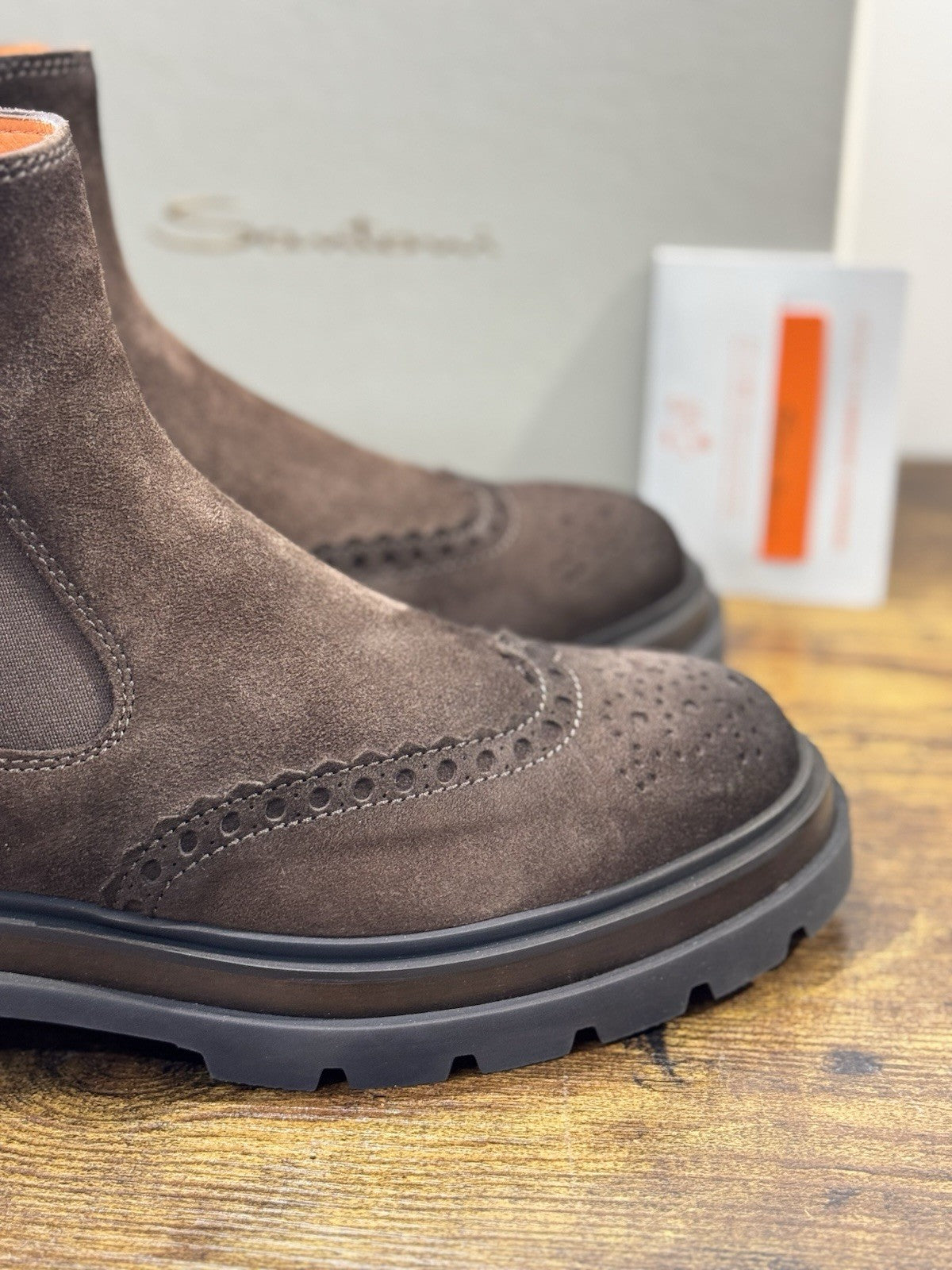 Santoni Chelsea Boot Commando   Suede Marrone  Luxury Santoni Uomo 42
