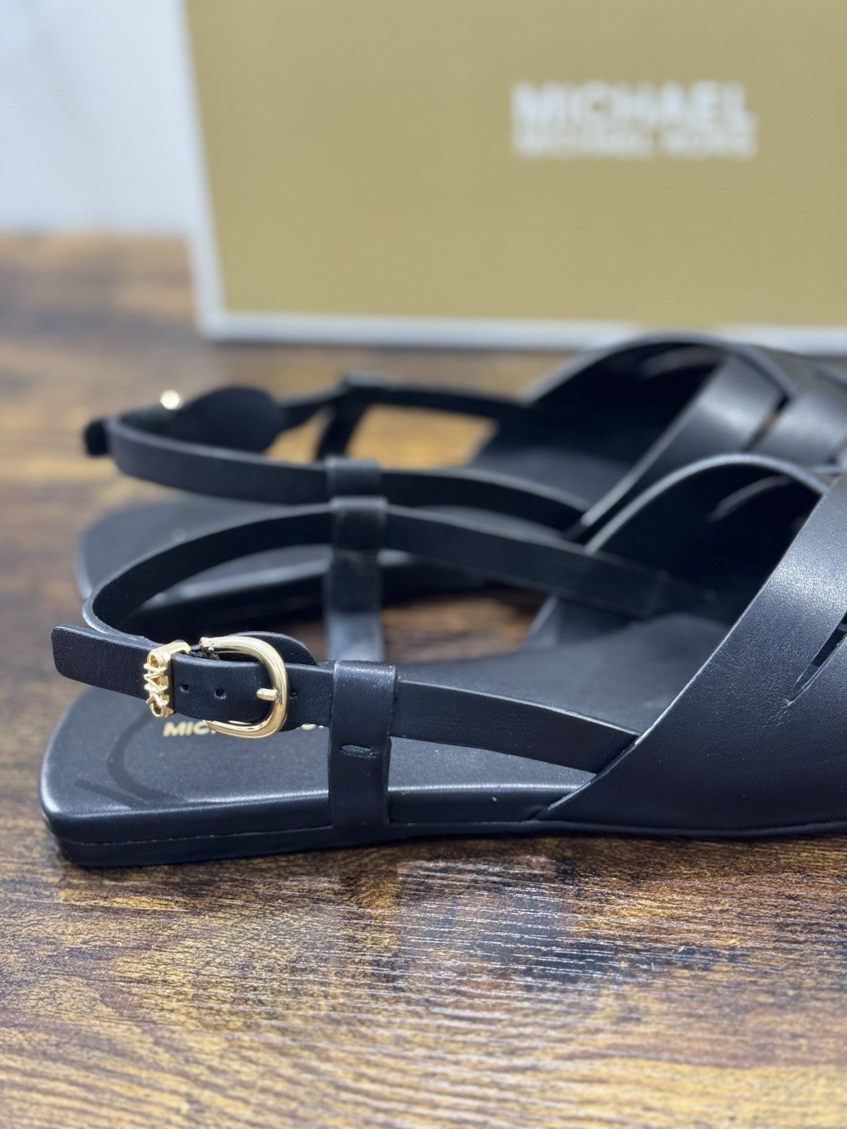 Michael Kors Sandalo Irene Sling Flat Pelle Nero Donna 37.5